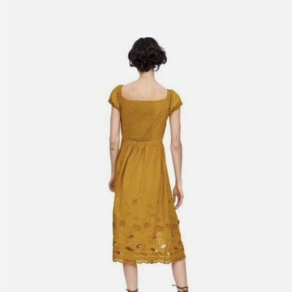 ZARA Mustard Yellow Tie-Front Dress - Picture 3 of 8